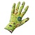 перчатки нейлоновые цветочек с полиуританом светло-зеленые